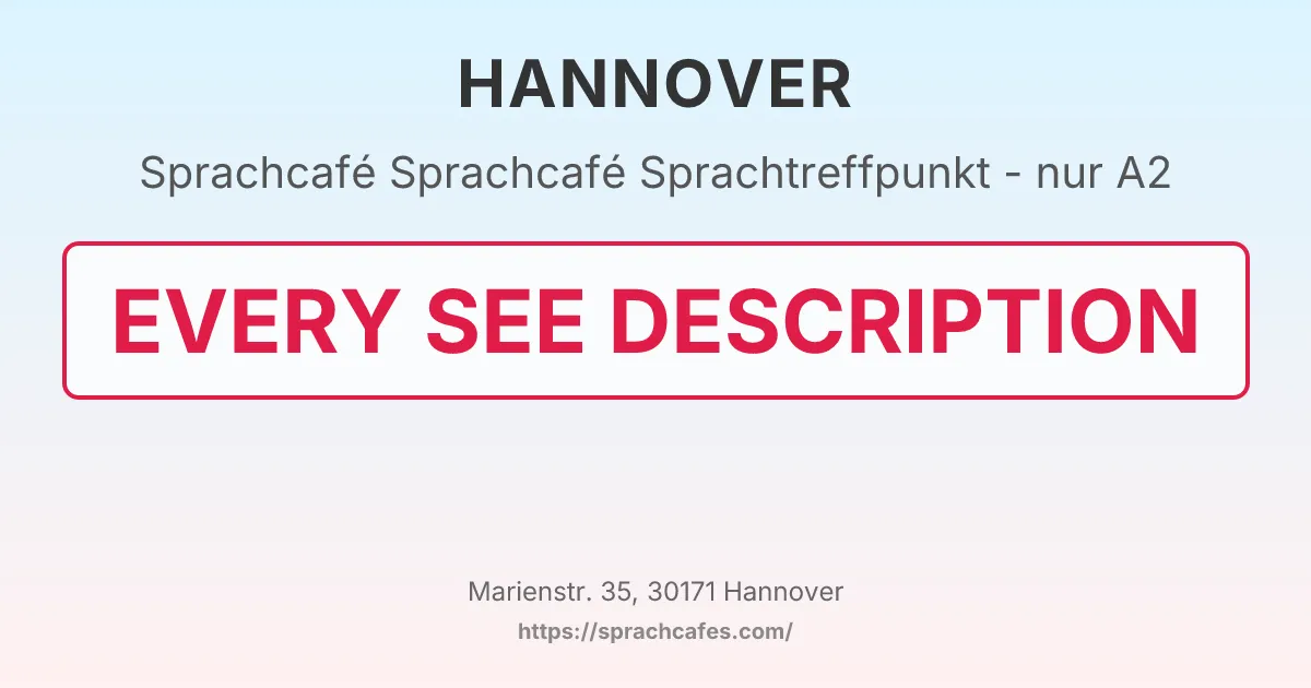 Sprachcafé Sprachtreffpunkt - nur A2 – event photo