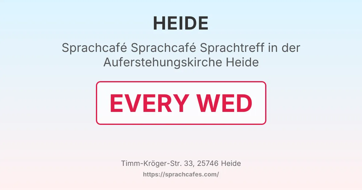 Sprachcafé Sprachtreff in der Auferstehungskirche Heide – event photo