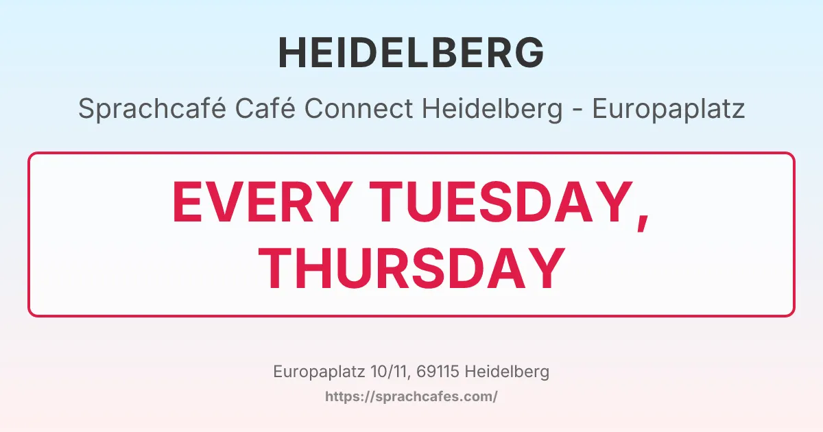 Café Connect Heidelberg - Europaplatz – event photo