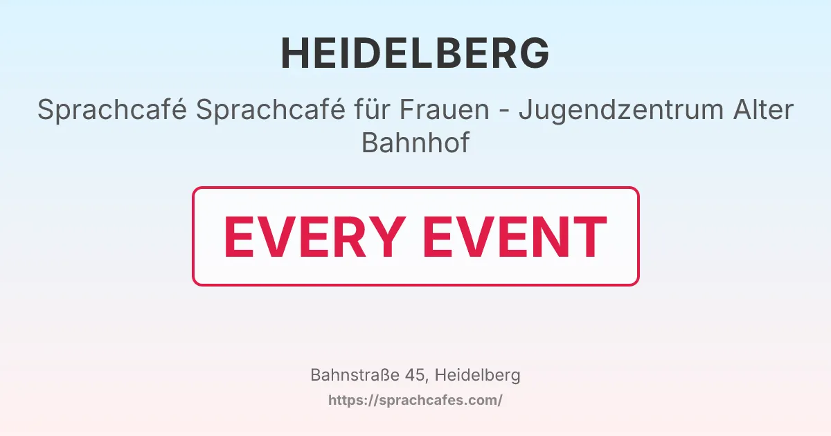 Sprachcafé für Frauen - Jugendzentrum Alter Bahnhof – event photo