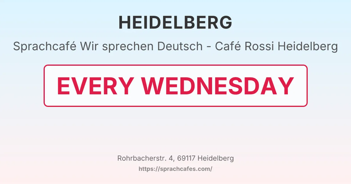 Wir sprechen Deutsch - Café Rossi Heidelberg – event photo
