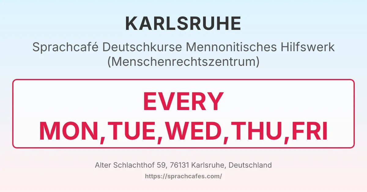 Deutschkurse Mennonitisches Hilfswerk (Menschenrechtszentrum) – event photo