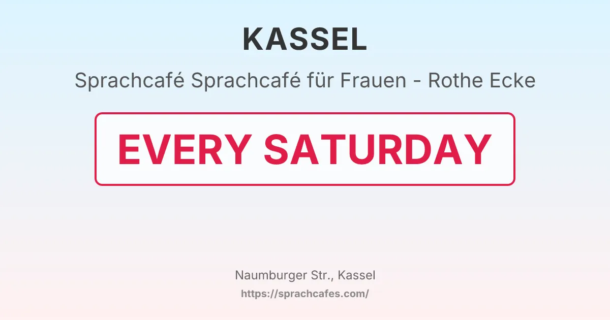 Sprachcafé für Frauen - Rothe Ecke – event photo