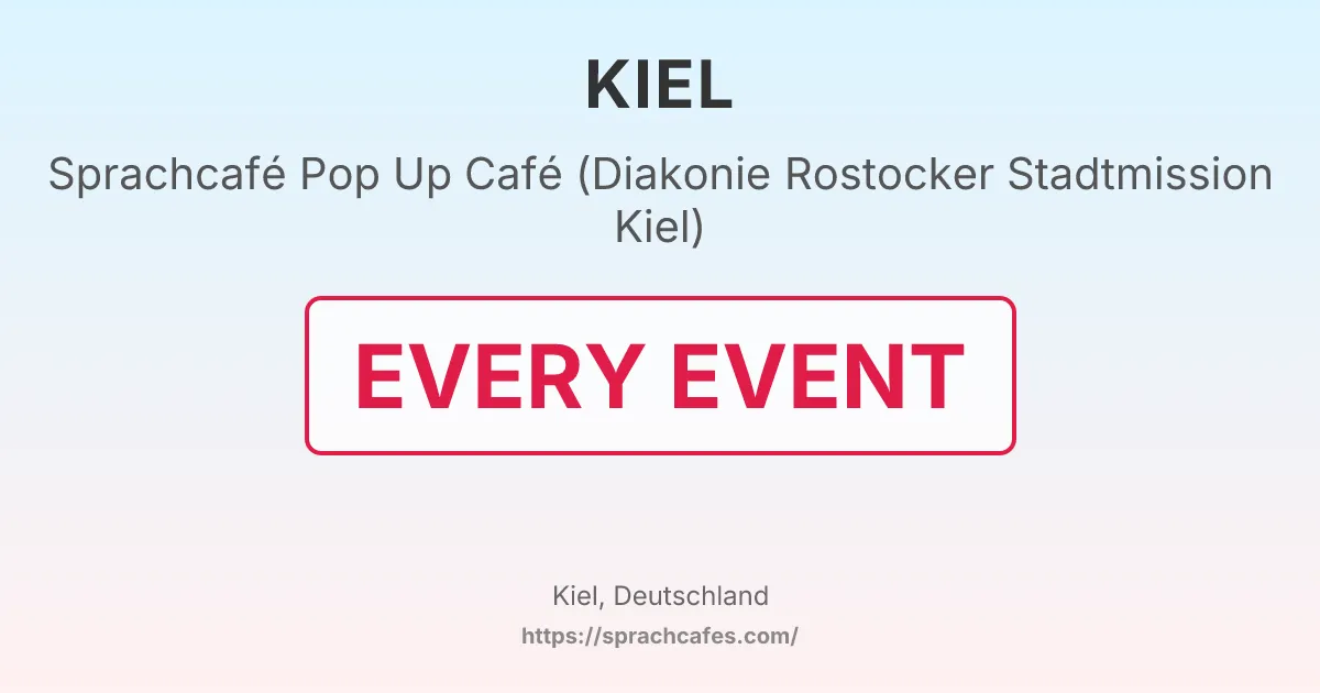 Pop Up Café (Diakonie Rostocker Stadtmission Kiel) – event photo
