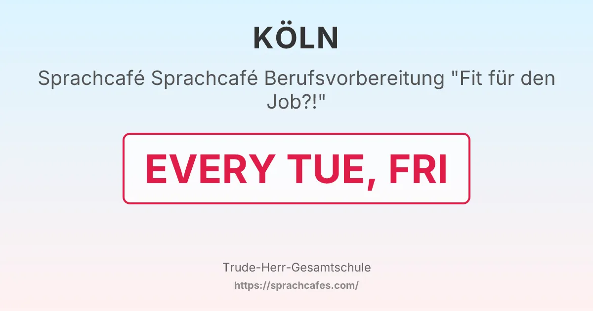 Sprachcafé Berufsvorbereitung "Fit für den Job?!" – event photo