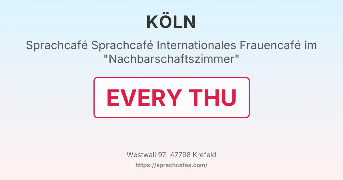 Sprachcafé Internationales Frauencafé im "Nachbarschaftszimmer" – event photo