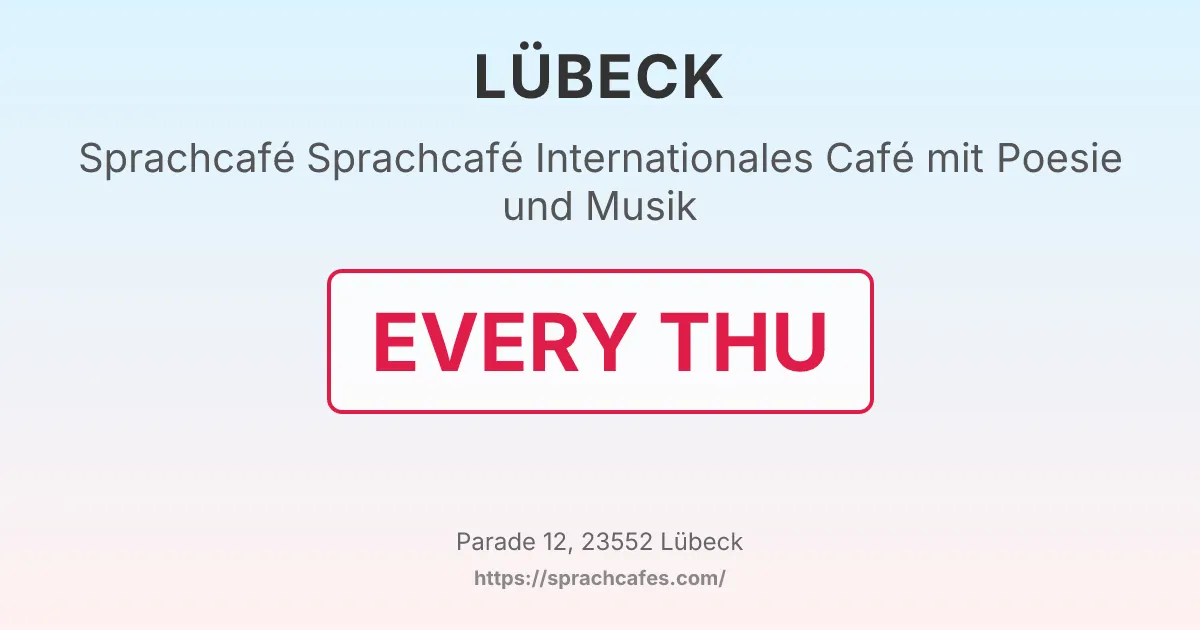 Sprachcafé Internationales Café mit Poesie und Musik – event photo