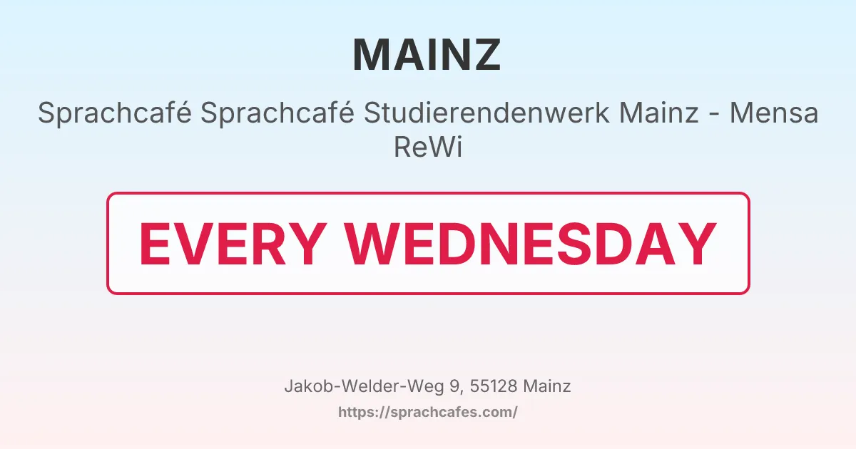 Sprachcafé Studierendenwerk Mainz - Mensa ReWi – event photo