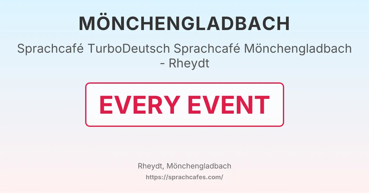 TurboDeutsch Sprachcafé Mönchengladbach - Rheydt – event photo