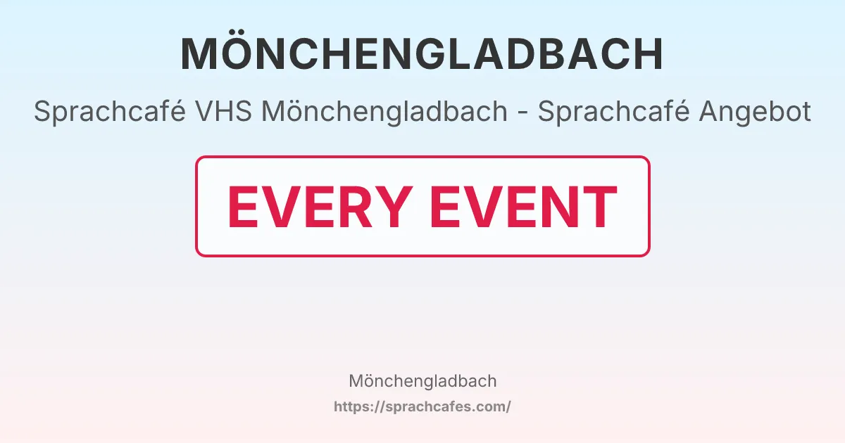 VHS Mönchengladbach - Sprachcafé Angebot – event photo