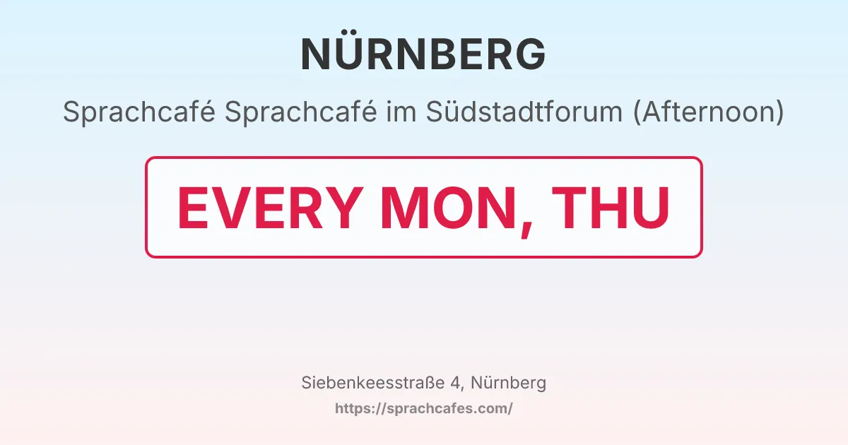 Sprachcafé im Südstadtforum (Afternoon) – event photo