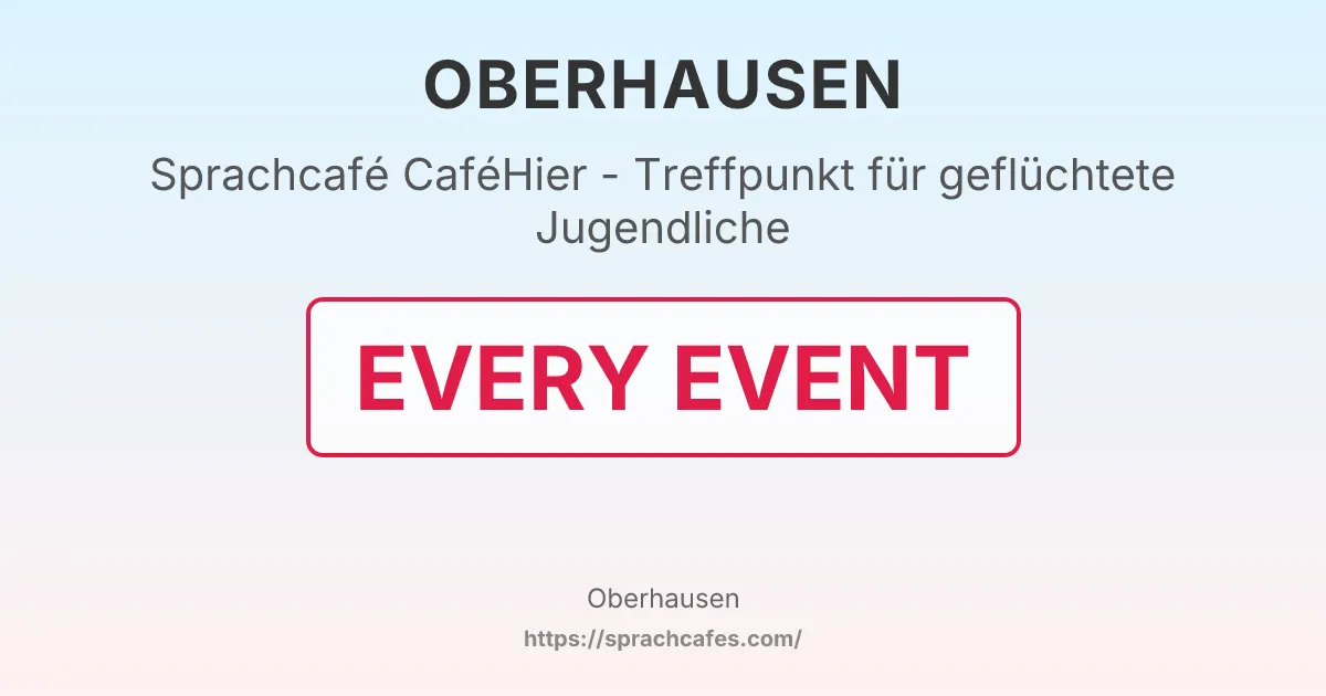 CaféHier - Treffpunkt für geflüchtete Jugendliche – event photo