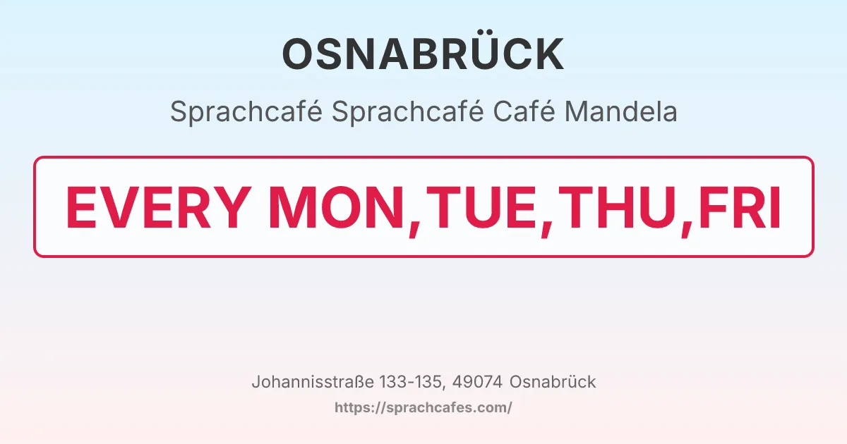 Sprachcafé Café Mandela – event photo