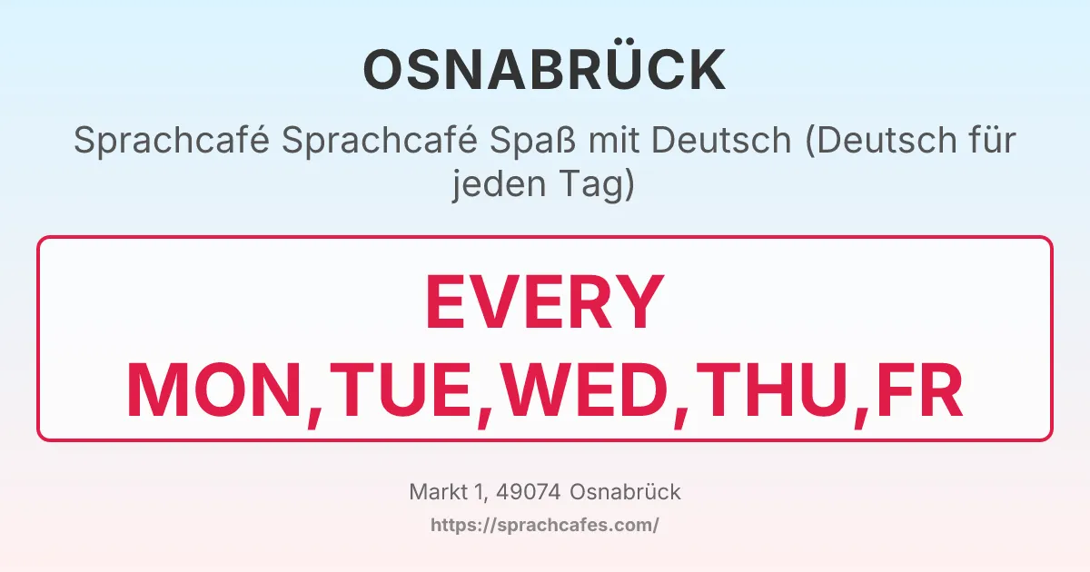 Sprachcafé Spaß mit Deutsch (Deutsch für jeden Tag) – event photo