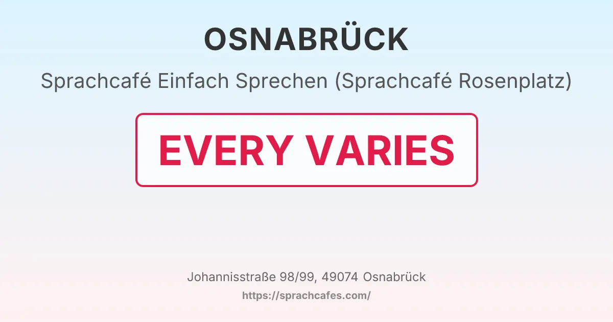Einfach Sprechen (Sprachcafé Rosenplatz) – event photo