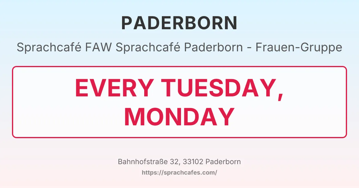 FAW Sprachcafé Paderborn - Frauen-Gruppe – event photo