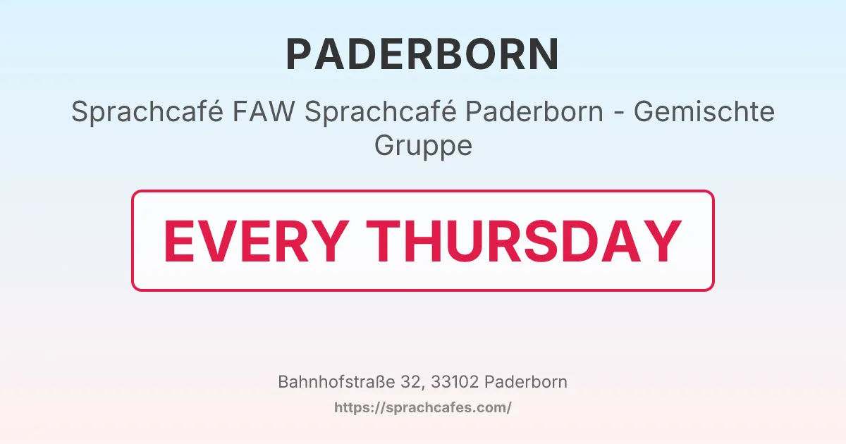 FAW Sprachcafé Paderborn - Gemischte Gruppe – event photo