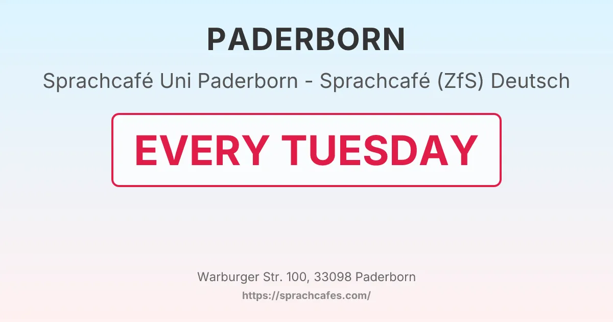 Uni Paderborn - Sprachcafé (ZfS) Deutsch – event photo