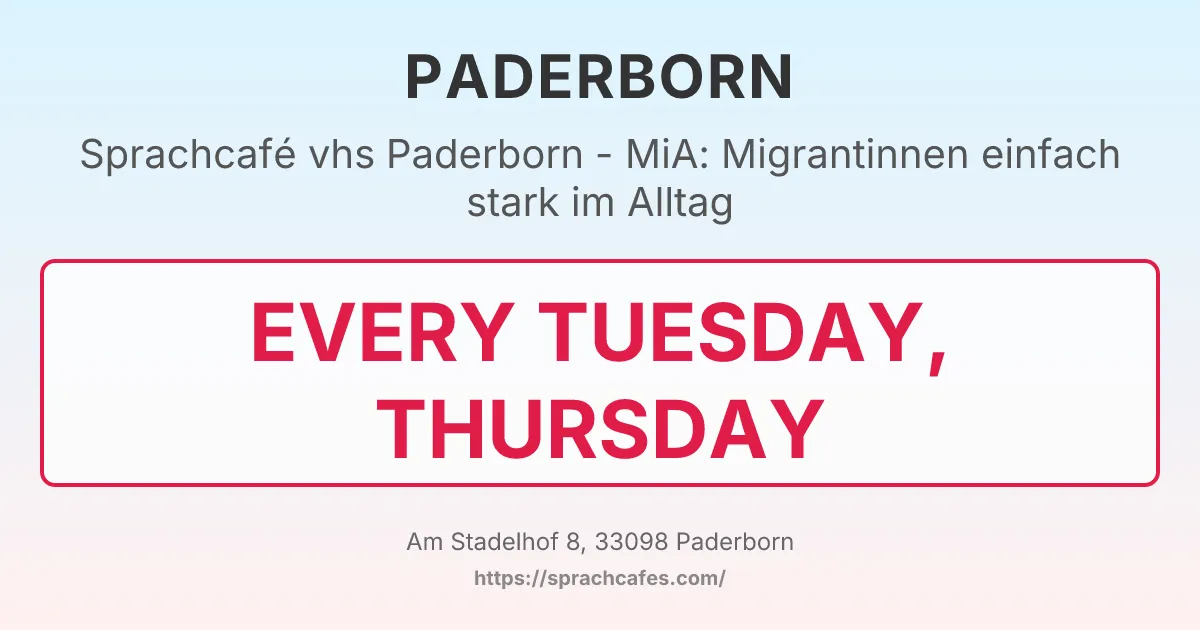 vhs Paderborn - MiA: Migrantinnen einfach stark im Alltag – event photo