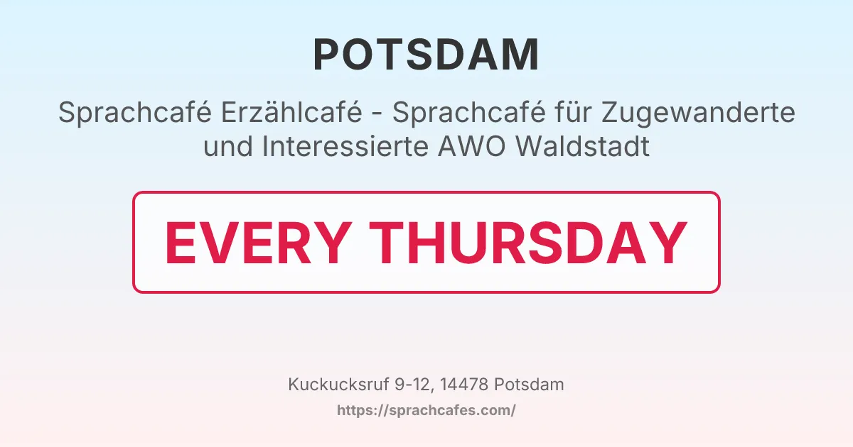 Erzählcafé - Sprachcafé für Zugewanderte und Interessierte AWO Waldstadt – event photo