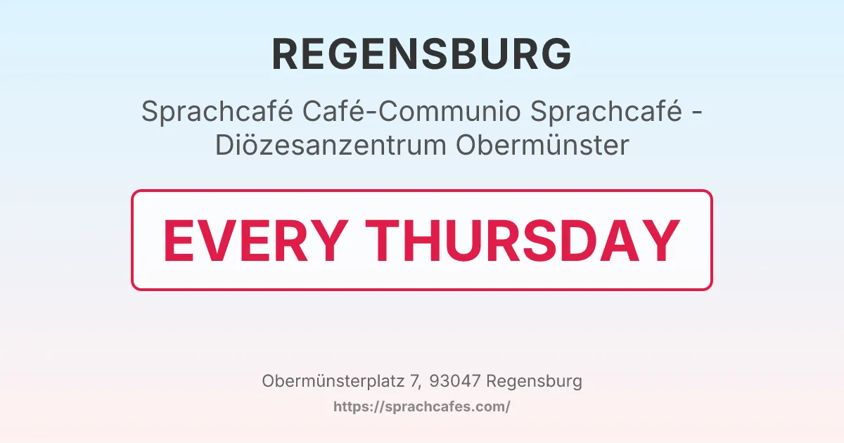 Café-Communio Sprachcafé - Diözesanzentrum Obermünster – event photo