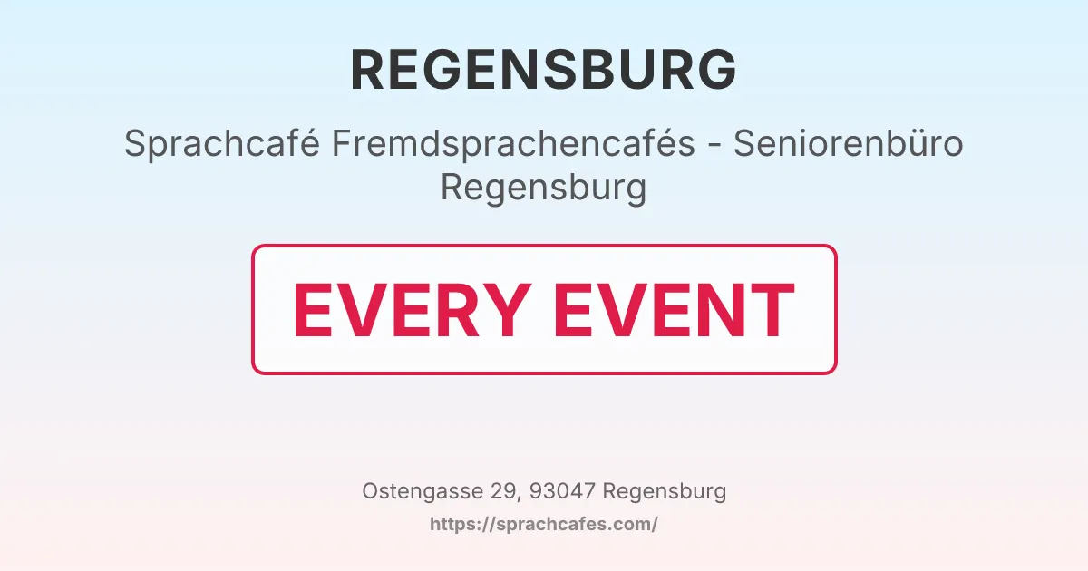 Fremdsprachencafés - Seniorenbüro Regensburg – event photo