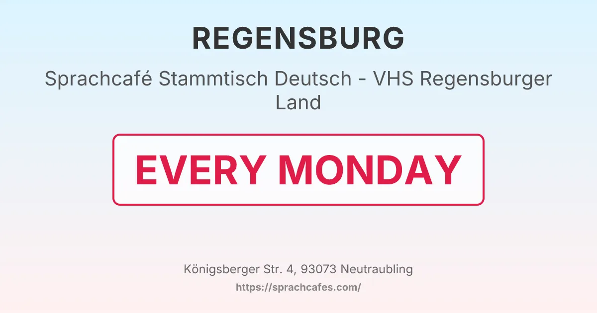 Stammtisch Deutsch - VHS Regensburger Land – event photo