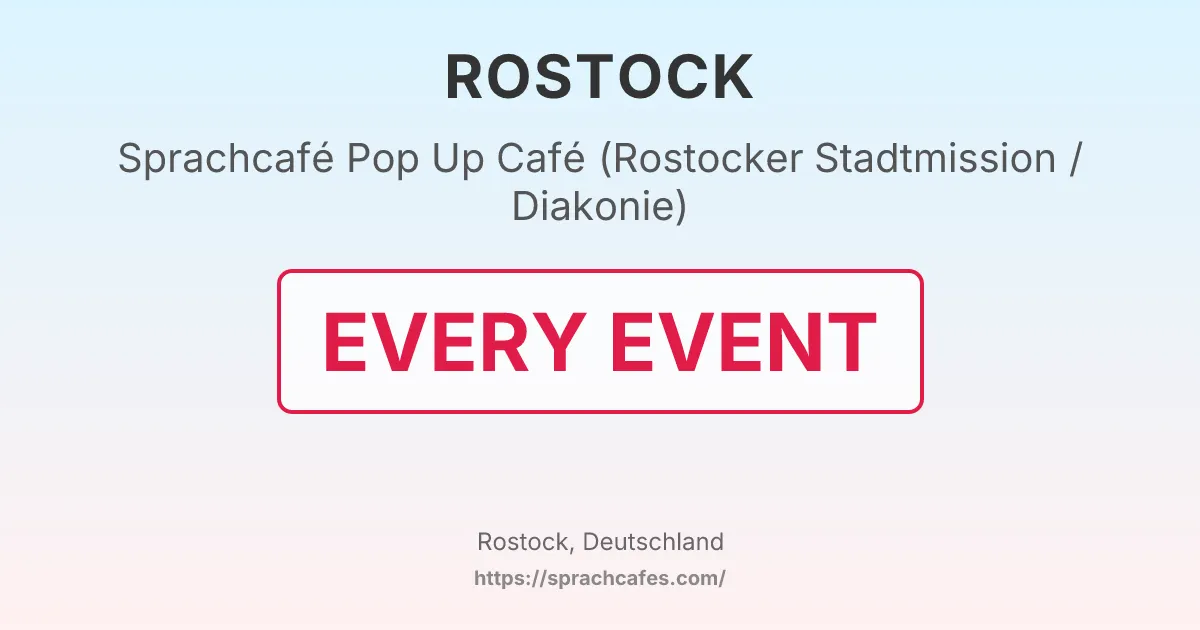 Pop Up Café (Rostocker Stadtmission / Diakonie) – event photo