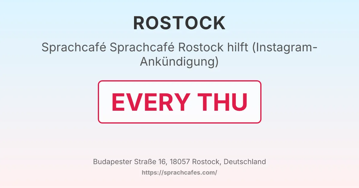 Sprachcafé Rostock hilft (Instagram-Ankündigung) – event photo