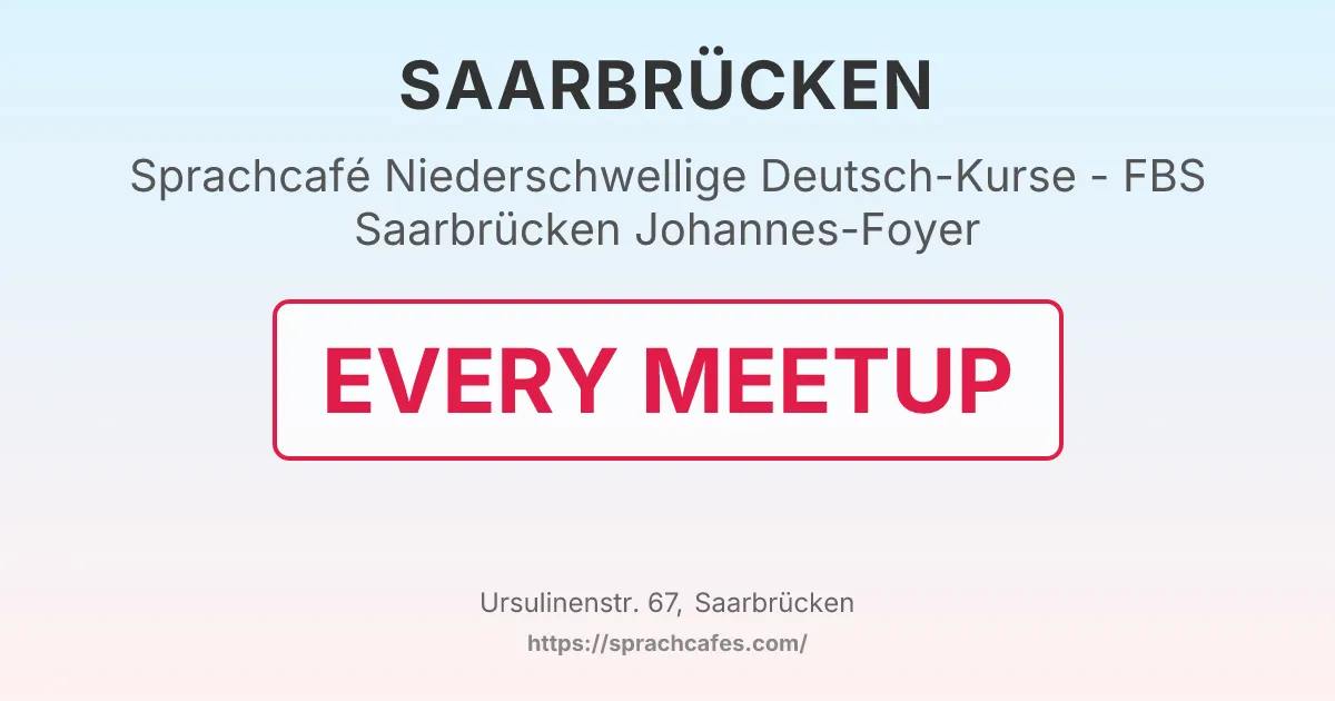 Niederschwellige Deutsch-Kurse - FBS Saarbrücken Johannes-Foyer – event photo
