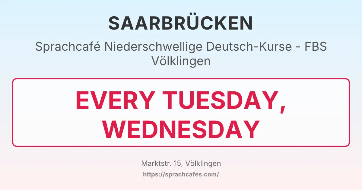 Niederschwellige Deutsch-Kurse - FBS Völklingen – event photo