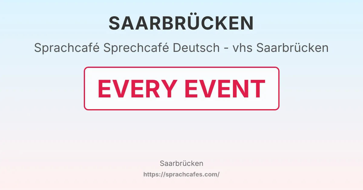 Sprechcafé Deutsch - vhs Saarbrücken – event photo