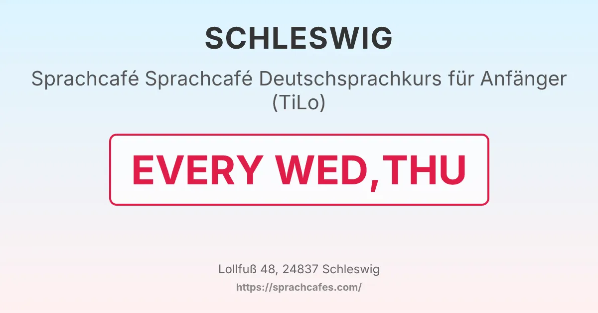 Sprachcafé Deutschsprachkurs für Anfänger (TiLo) – event photo