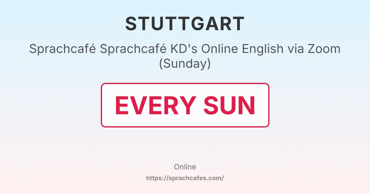 Sprachcafé KD's Online English via Zoom (Sunday) – event photo