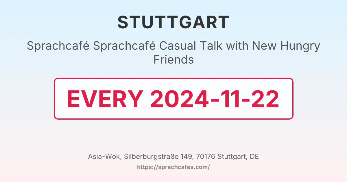 Sprachcafé Casual Talk with New Hungry Friends – event photo