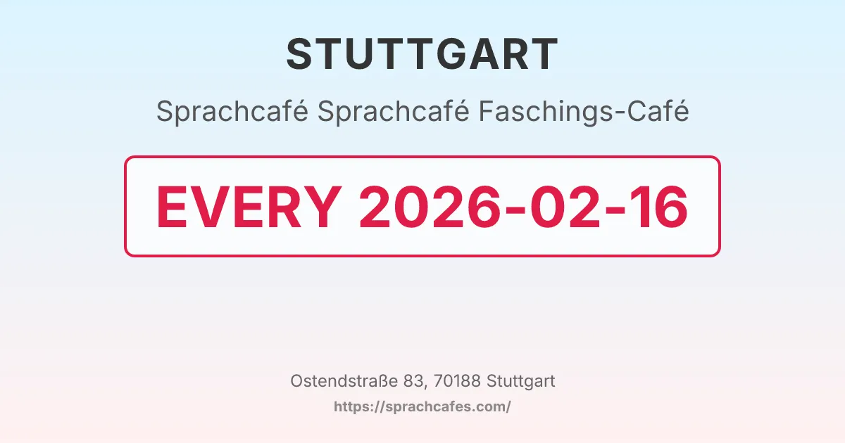 Sprachcafé Faschings-Café – event photo