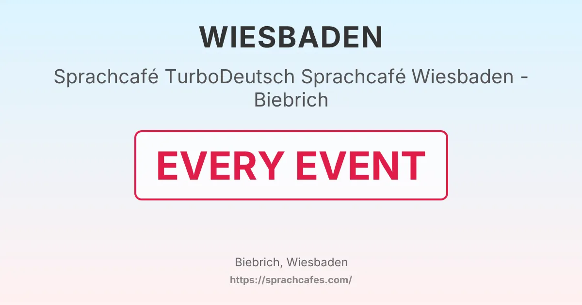 TurboDeutsch Sprachcafé Wiesbaden - Biebrich – event photo