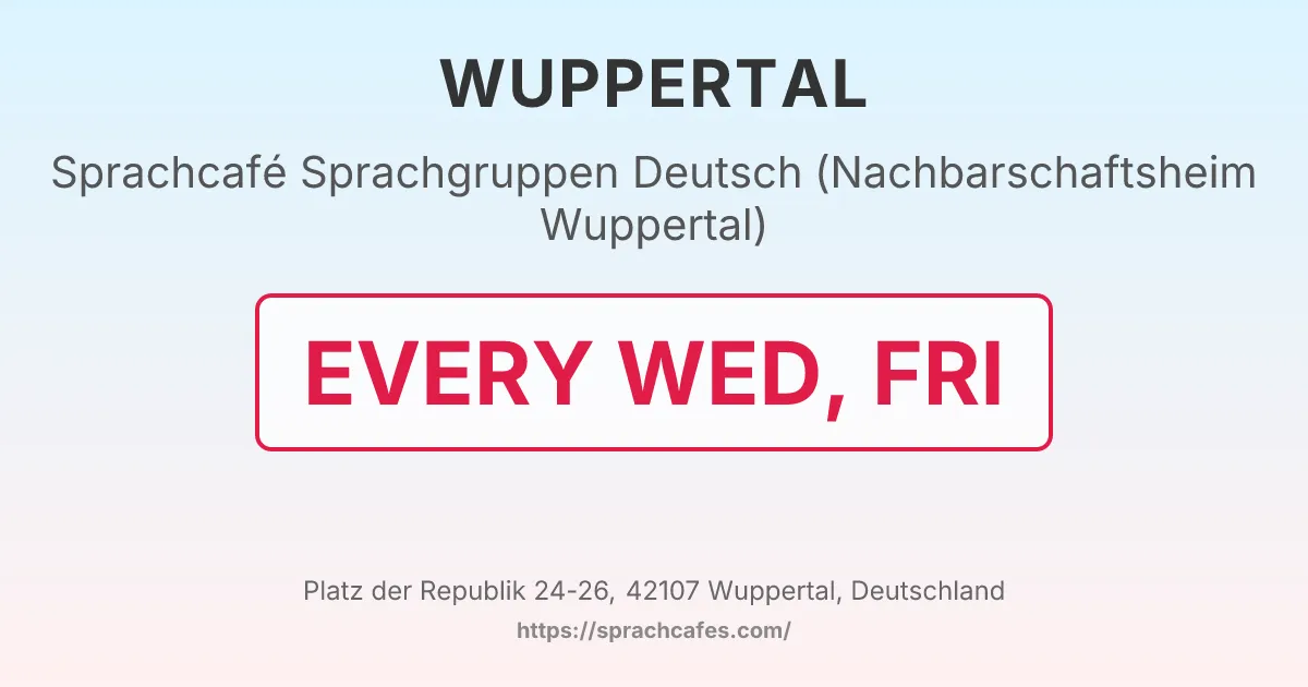 Sprachgruppen Deutsch (Nachbarschaftsheim Wuppertal) – event photo