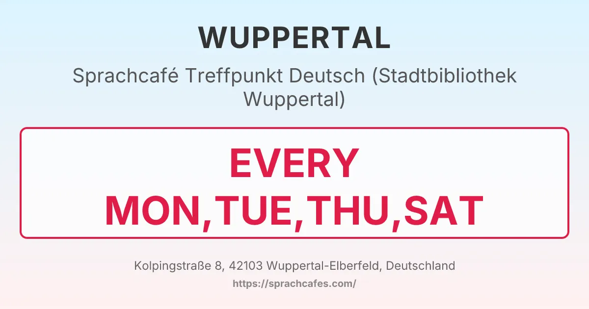 Treffpunkt Deutsch (Stadtbibliothek Wuppertal) – event photo